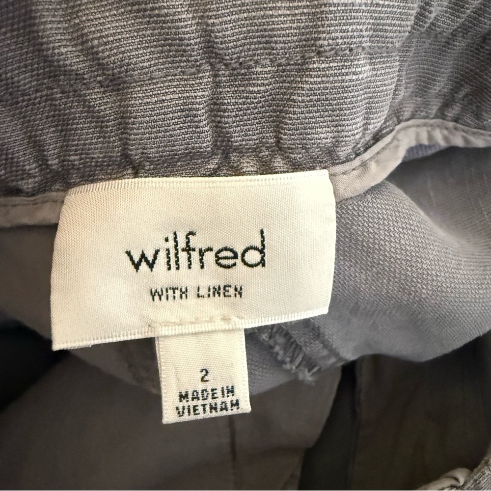 Aritzia-Linen Blend Allant Grey Pant (Size:2) - Picture 10 of 10